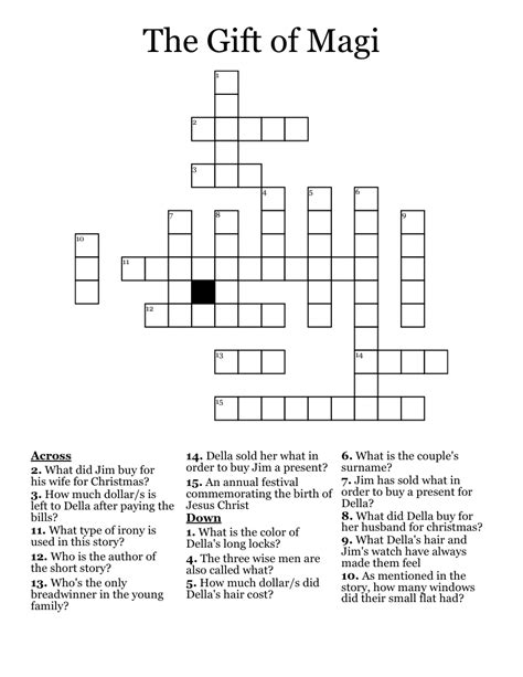 crossword clue gift of the magi